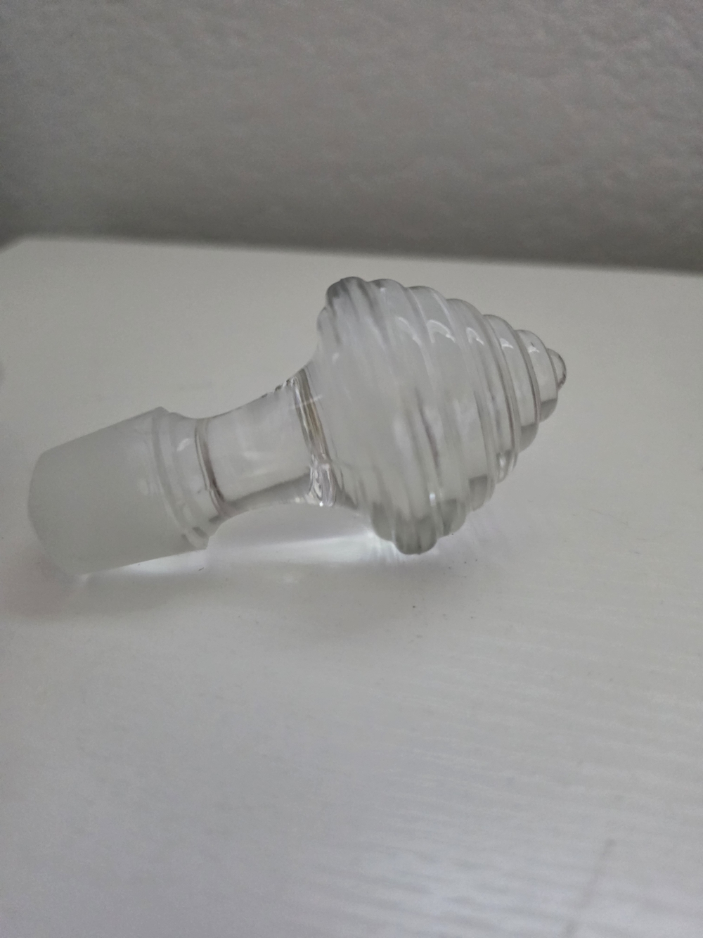 Clear Glass Ribbed Bottle Stopper - Home Accents